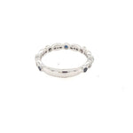 14K White Gold Diamond and Sapphire Fancy Wedding Band - Jewelry Design Gallery of East Windsor