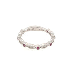 14K White Gold Diamond and Ruby Fancy Wedding Band - Jewelry Design Gallery of East Windsor