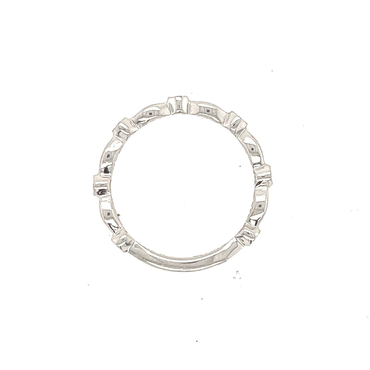 14K White Gold Diamond and Ruby Fancy Wedding Band - Jewelry Design Gallery of East Windsor