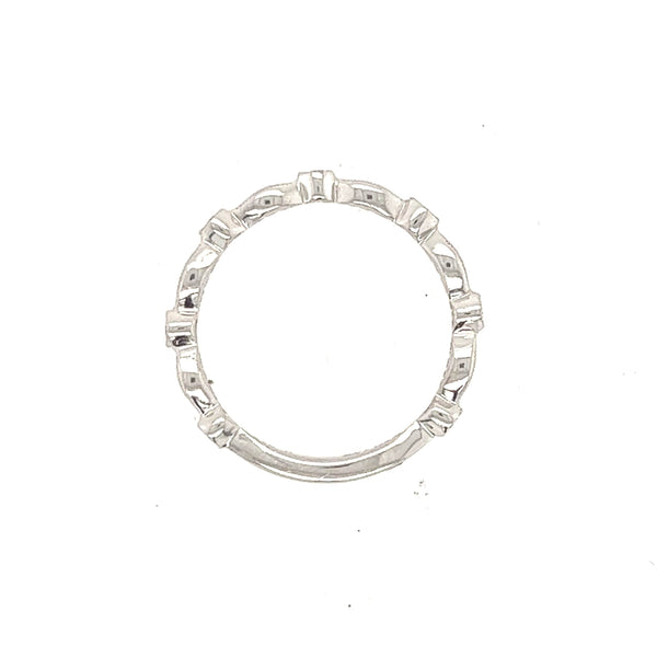 14K White Gold Diamond and Ruby Fancy Wedding Band - Jewelry Design Gallery of East Windsor