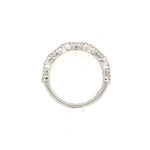 14K White Gold Diamond And Emerald Wedding Band Size 6.5 US - Jewelry Design Gallery of East Windsor