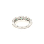 14K White Gold Diamond And Emerald Wedding Band Size 6.5 US - Jewelry Design Gallery of East Windsor