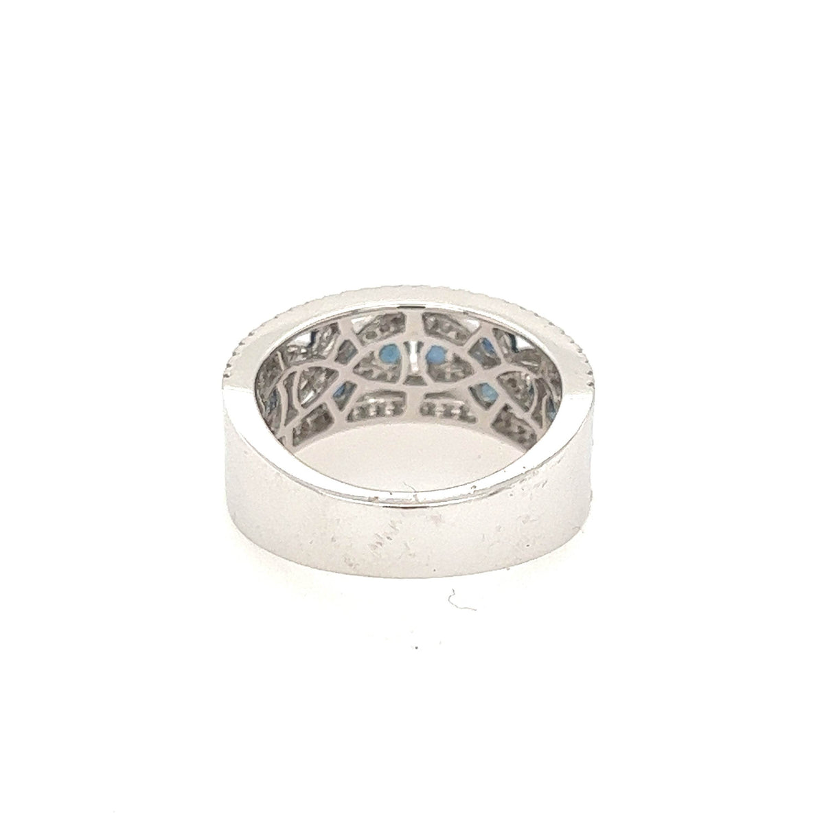 14K White Gold Diamond and Sapphire Band with 0.52-Carat Diamond - Jewelry Design Gallery of East Windsor