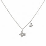 14K White Gold Butterfly Diamond Necklace - Jewelry Design Gallery of East Windsor