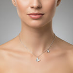14K White Gold Butterfly Diamond Necklace - Jewelry Design Gallery of East Windsor