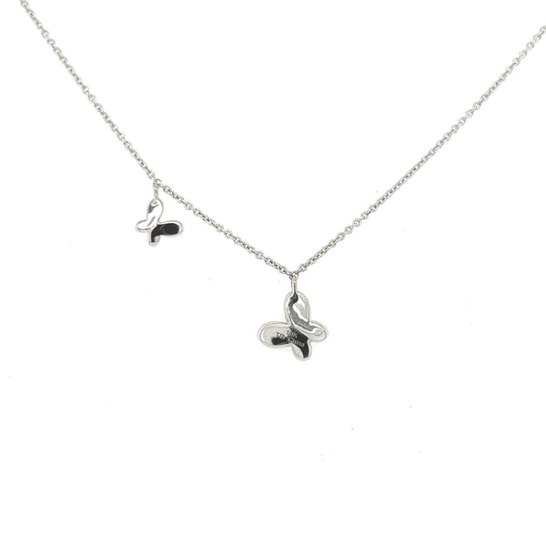 14K White Gold Butterfly Diamond Necklace - Jewelry Design Gallery of East Windsor