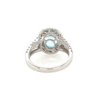 14K White gold Halo Diamond And Blue Topaz Ring - Jewelry Design Gallery of East Windsor