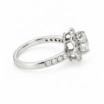 14K White Gold Scalloped Halo Diamond Engagement Ring - Jewelry Design Gallery of East Windsor