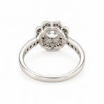 14K White Gold Scalloped Halo Diamond Engagement Ring - Jewelry Design Gallery of East Windsor