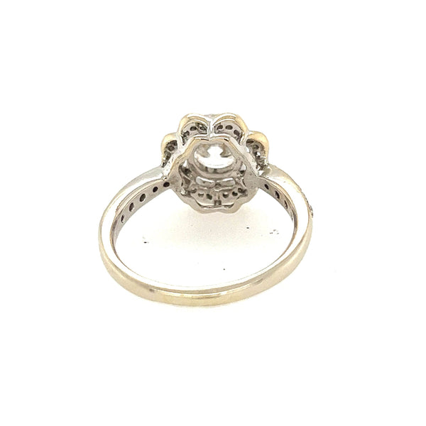 14K White Gold Scalloped Halo Diamond Engagement Ring - Jewelry Design Gallery of East Windsor