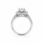 14K White Gold Scalloped Halo Diamond Engagement Ring - Jewelry Design Gallery of East Windsor