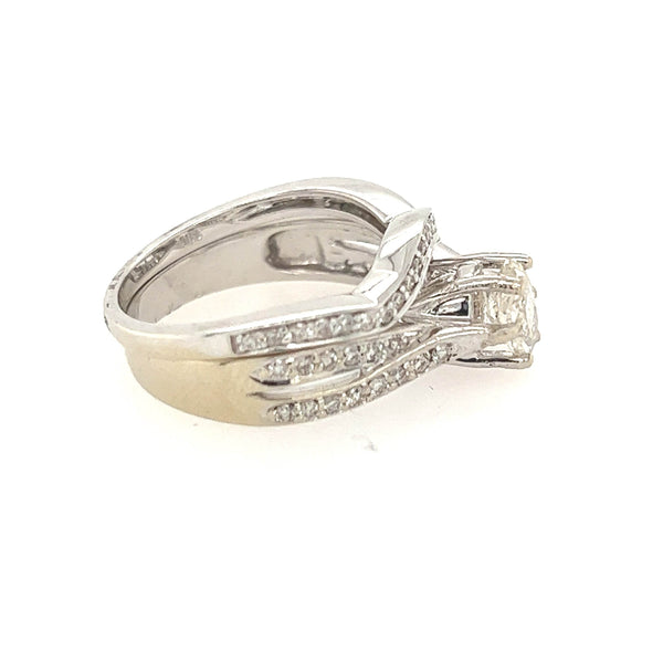 14K White Gold Diamond Engagement Ring and Band set - Jewelry Design Gallery of East Windsor