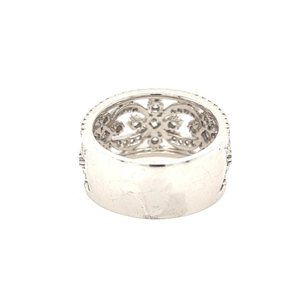 14K White Gold Intricate Diamond wedding Band - Jewelry Design Gallery of East Windsor