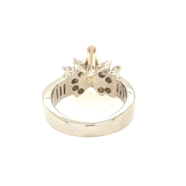 14K White Gold Marquise Diamond Engagement Ring - Jewelry Design Gallery of East Windsor