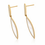 14K Yellow Gold Diamond And Mother Of Pearl Drop Earrings - Jewelry Design Gallery of East Windsor