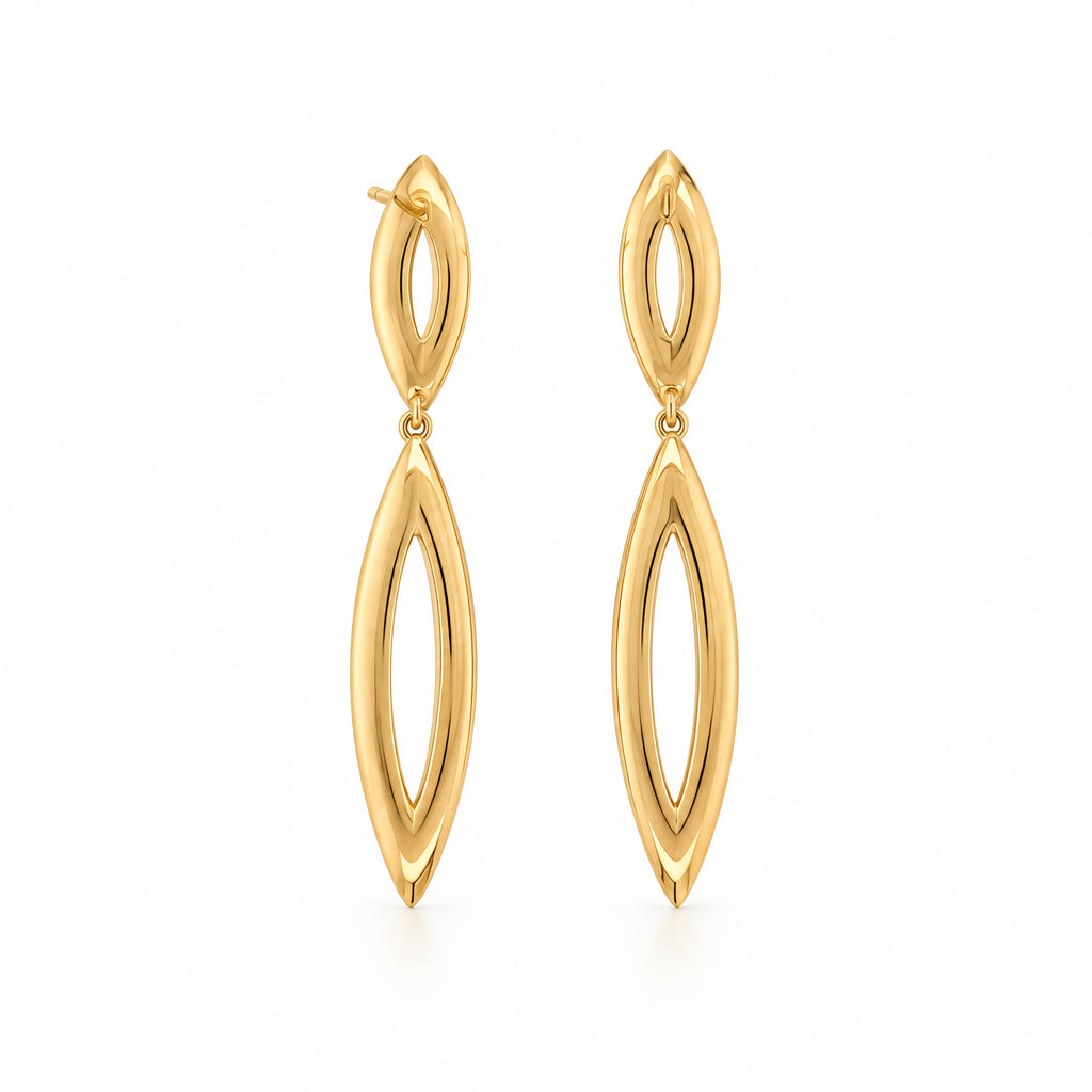 14K Yellow Gold Diamond And Mother Of Pearl Drop Earrings - Jewelry Design Gallery of East Windsor