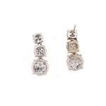 14K White Gold Trio Dangling Round Clustered Diamond Earrings - Jewelry Design Gallery of East Windsor