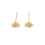 14K Yellow Gold Cluster Diamond Circle Stud Earrings - Jewelry Design Gallery of East Windsor