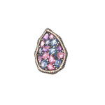 18K Rose Gold Rainbow Stone Cocktail Ring with Pink & Sapphire, Amethyst, and Diamonds - Jewelry Design Gallery of East Windsor