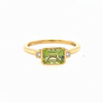 14K Yellow Gold Diamond and Peridot Minimal Ring - Jewelry Design Gallery of East Windsor