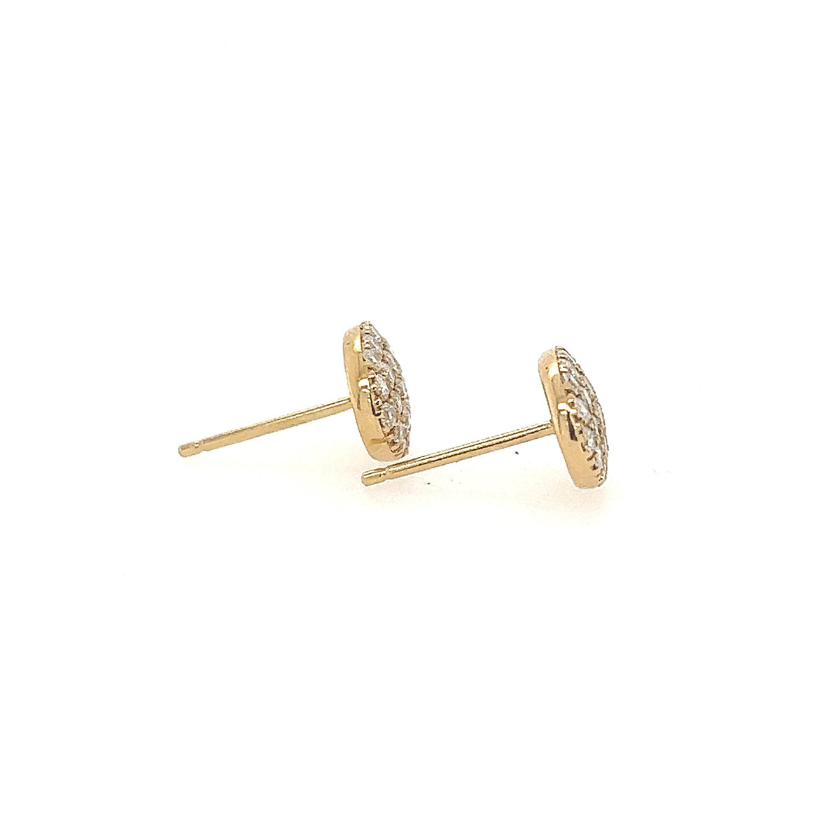 14K Yellow Gold Oval Diamond Stud Earrings - Jewelry Design Gallery of East Windsor