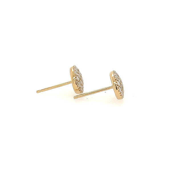 14K Yellow Gold Oval Diamond Stud Earrings - Jewelry Design Gallery of East Windsor