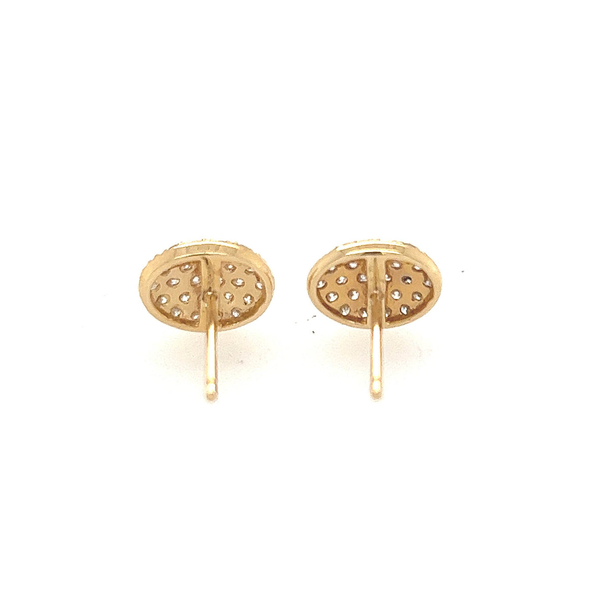 14K Yellow Gold Oval Diamond Stud Earrings - Jewelry Design Gallery of East Windsor