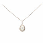 14k White Gold Diamond Pear Shaped Pendant Necklace - Jewelry Design Gallery of East Windsor