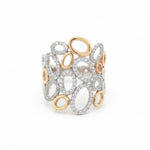14K Two Tone Oval Diamond Statement Ring - Jewelry Design Gallery of East Windsor