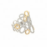 14K Two Tone Oval Diamond Statement Ring - Jewelry Design Gallery of East Windsor