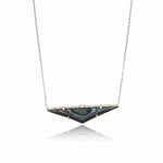 18K White Gold Diamond and Black Mother of Pearl Triangle Pendant Necklace - Jewelry Design Gallery of East Windsor