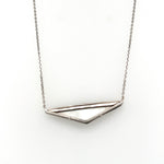 18K White Gold Diamond and Black Mother of Pearl Triangle Pendant Necklace - Jewelry Design Gallery of East Windsor