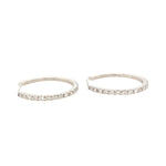 14K White Gold Round Hoop Diamond Earrings - Jewelry Design Gallery of East Windsor