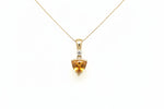 14K Yellow Gold Citrine and Diamond Pendant Necklace - Jewelry Design Gallery of East Windsor