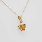 14K Yellow Gold Citrine and Diamond Pendant Necklace - Jewelry Design Gallery of East Windsor