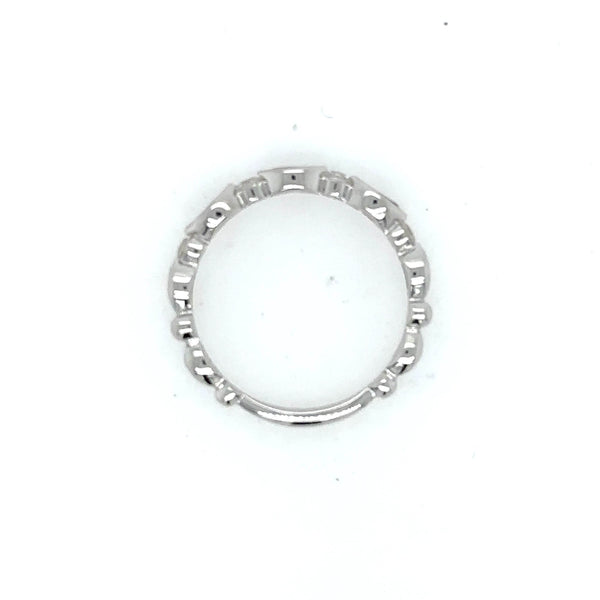 14K White Gold Round Diamond and Ruby Marquise Stacking Ring - Jewelry Design Gallery of East Windsor