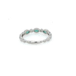 14K White Gold Diamond and emerald stackable marquise ring - Jewelry Design Gallery of East Windsor