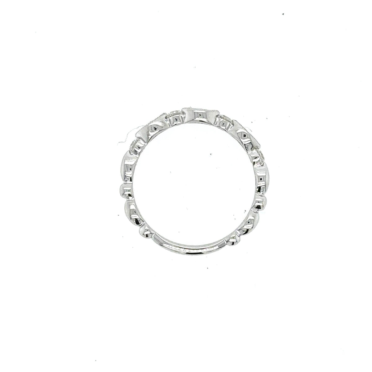 14K White Gold Diamond and emerald stackable marquise ring - Jewelry Design Gallery of East Windsor