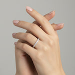 14K White Gold Diamond Half Eternity Wedding Band - Jewelry Design Gallery of East Windsor