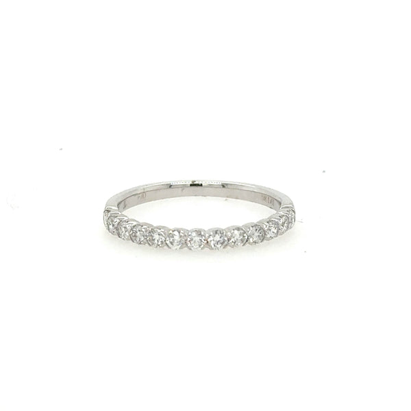 14K White Gold Diamond Half Eternity Wedding Band - Jewelry Design Gallery of East Windsor