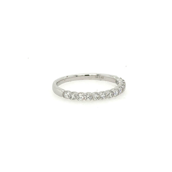14K White Gold Diamond Half Eternity Wedding Band - Jewelry Design Gallery of East Windsor