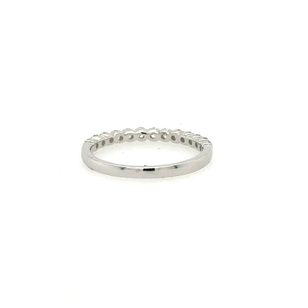 14K White Gold Diamond Half Eternity Wedding Band - Jewelry Design Gallery of East Windsor
