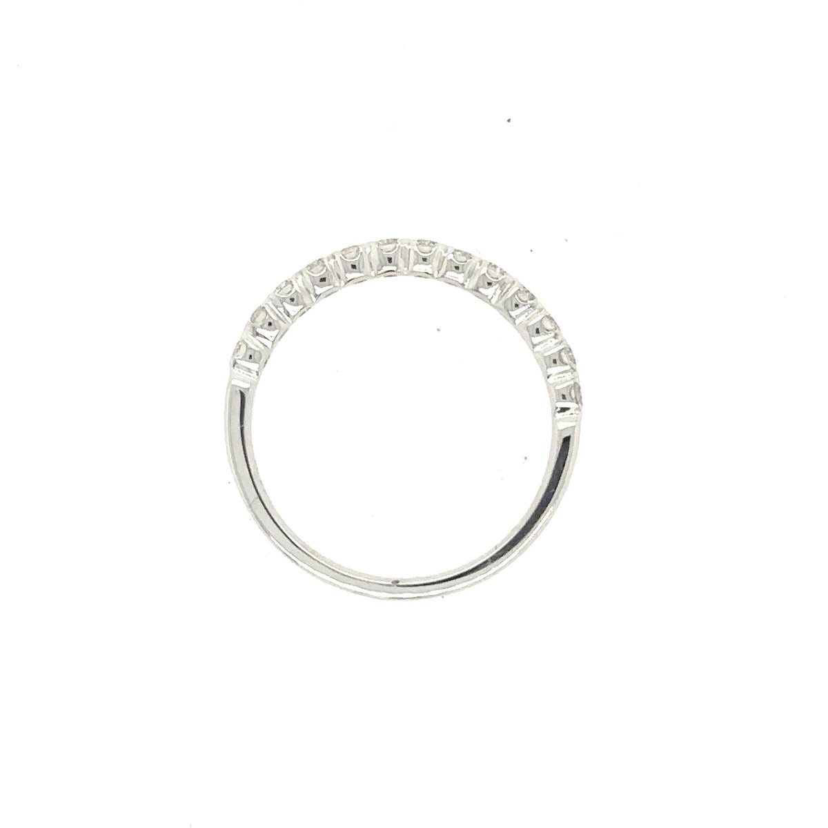 14K White Gold Diamond Half Eternity Wedding Band - Jewelry Design Gallery of East Windsor