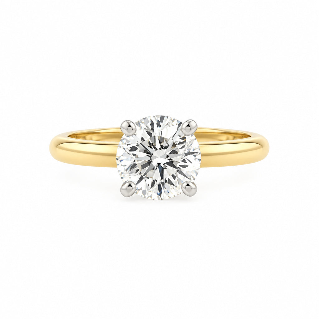 14K Yellow Gold Round Brilliant Cut Diamond Solitaire Engagement Ring - Jewelry Design Gallery of East Windsor
