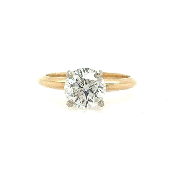 14K Yellow Gold Round Brilliant Cut Diamond Solitaire Engagement Ring - Jewelry Design Gallery of East Windsor