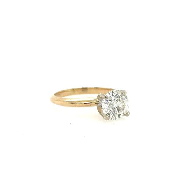 14K Yellow Gold Round Brilliant Cut Diamond Solitaire Engagement Ring - Jewelry Design Gallery of East Windsor