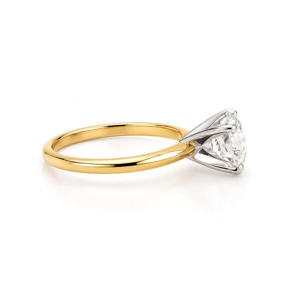 14K Yellow Gold Round Brilliant Cut Diamond Solitaire Engagement Ring - Jewelry Design Gallery of East Windsor
