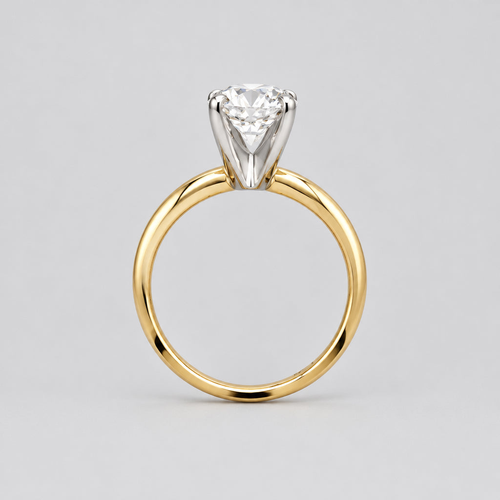 14K Yellow Gold Round Brilliant Cut Diamond Solitaire Engagement Ring - Jewelry Design Gallery of East Windsor