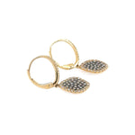 14K Rose Gold Drop Earrings with Clustered Champaign Diamonds - Jewelry Design Gallery of East Windsor