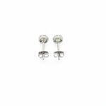 14K White Gold Green Peridot and Diamond Stud Earrings - Jewelry Design Gallery of East Windsor